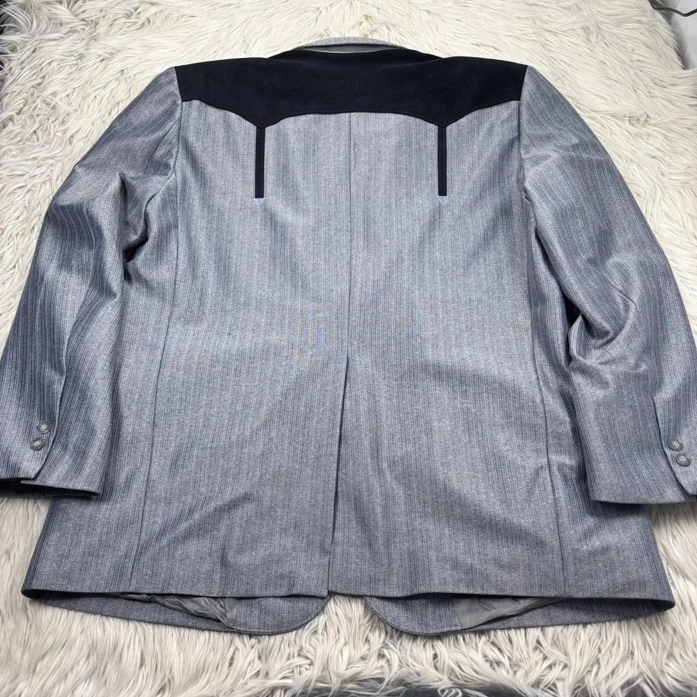 Buffalo Country Men's 46R Gray Button Front Jacket Sport Coat Western Cowboy